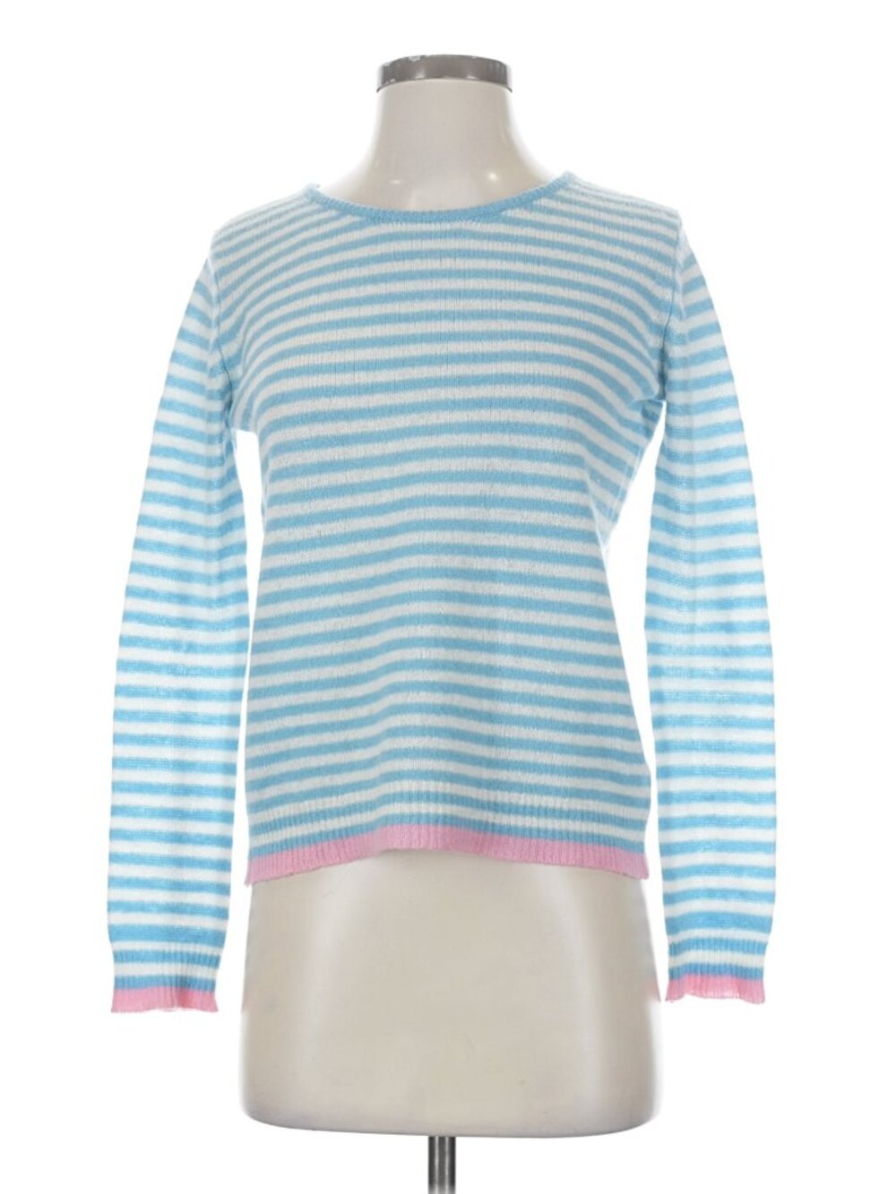 Blue White Stripe Cashmere Sweater